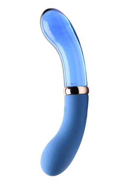 Prisms Bleu Dual Ended Silicone and Glass G-Vibe