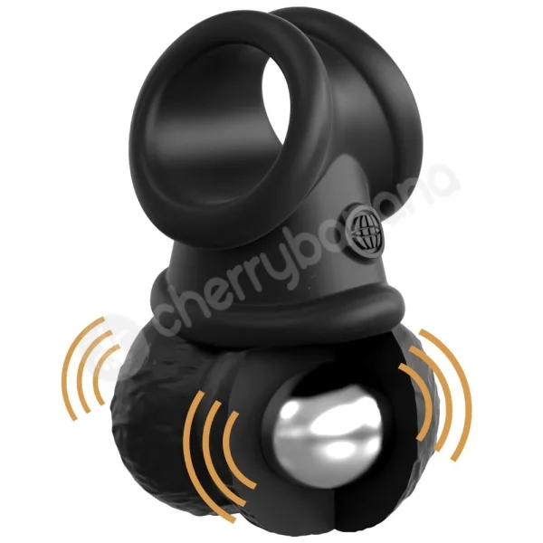 King Cock Elite Black & Flesh 7" Ultimate Vibrating Silicone Body Dock Kit