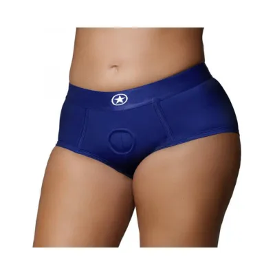 Strap on Dildos Harnesses Ouch Vibrating Strap on Brief Royal Blue Xl xxl