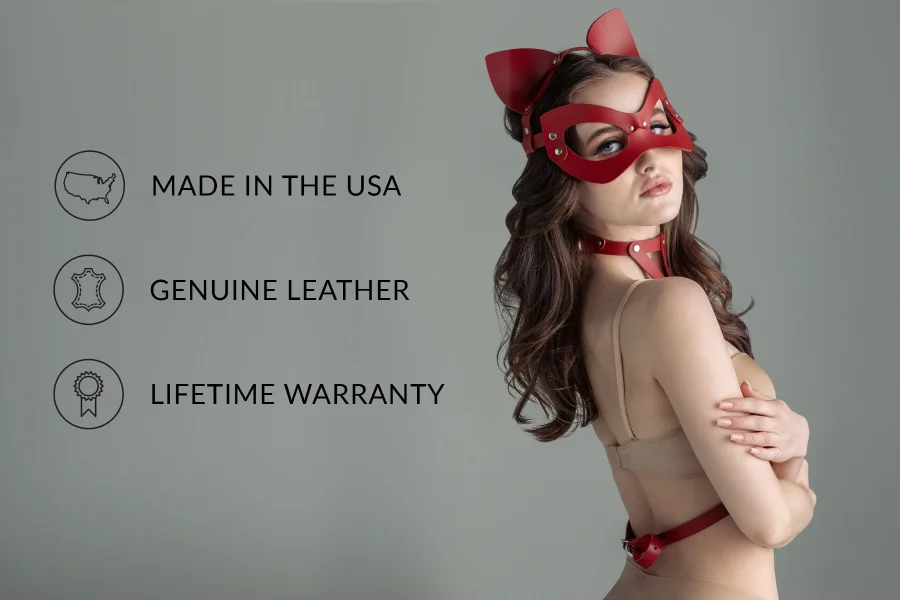 Vienna Cat Eye and Ear Mask by Liberator Leather