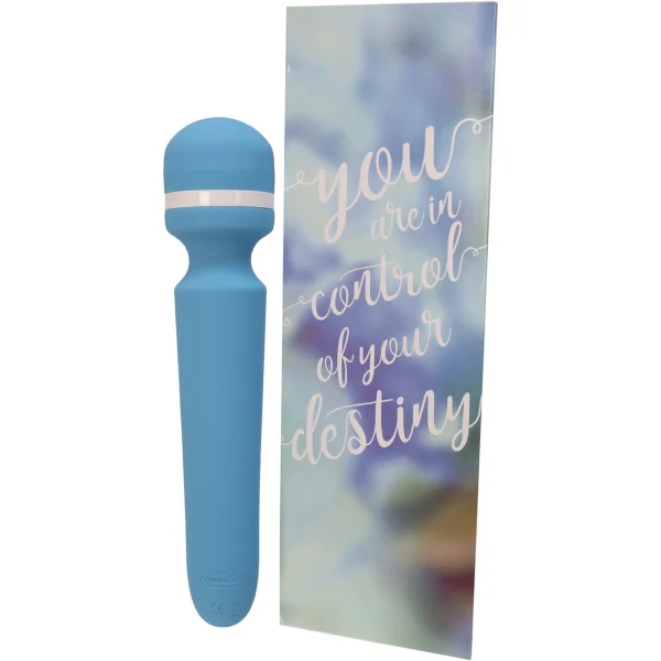 Wonderlust Destiny Silicone Rechargeable Wand Massager - Blue