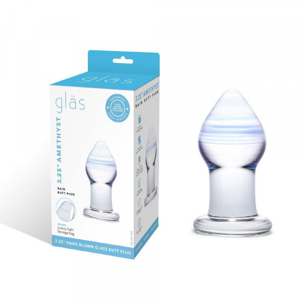 Gläs Amethyst Rain Glass Butt Plug Dildo