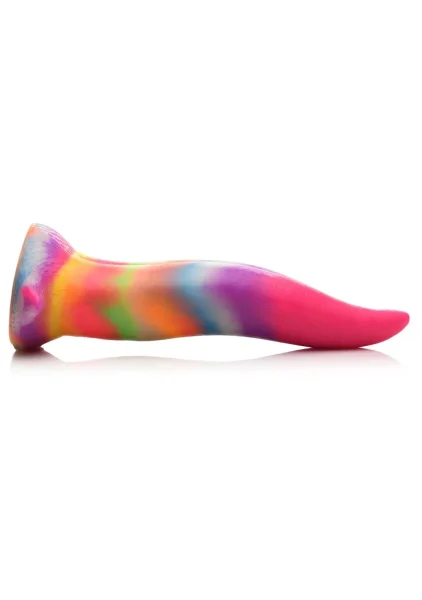 Unicorn Tongue Rainbow Glow In The Dark 7.4" Silicone Suction Cup Dildo By Creature Cocks