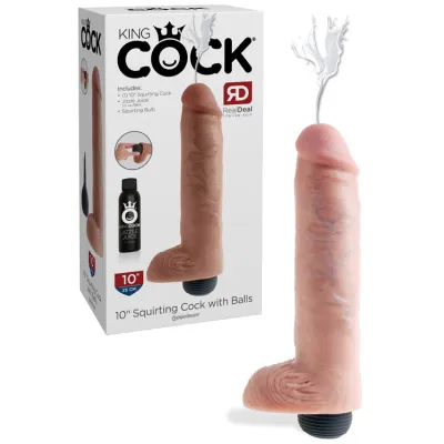 Pipedream King Cock 10 Squirting Realistic Dildo with Balls