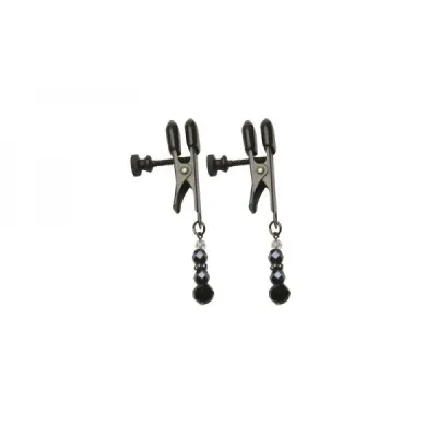 Black Beaded Clamps Adjustable Broad Tip
