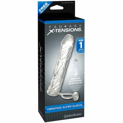 Fantasy X tensions Vibrating Super Penis Sleeve Clear