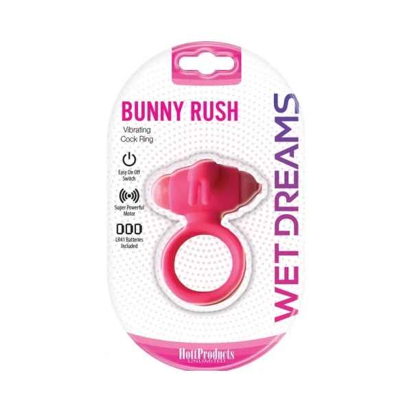 Wet Dreams Bunny Rush Cock Ring With Rabbit Ears /turbo Motor — image 4 of 7
