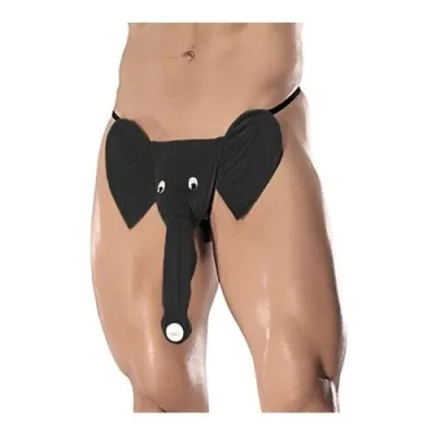 Squeaker Elephant G String One Size Black