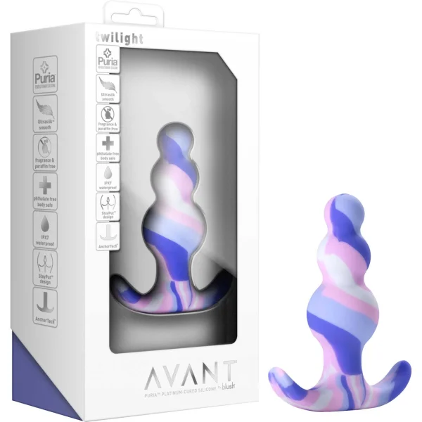 Avant Twilight Beaded Silicone Butt Plug By Blush - Blue — image 10 of 10