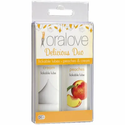 Oralove Delicious Duo Flavored Lube Peaches Cream