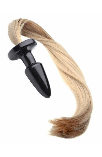 Tailz Pony Tail Blonde Anal Plug Black