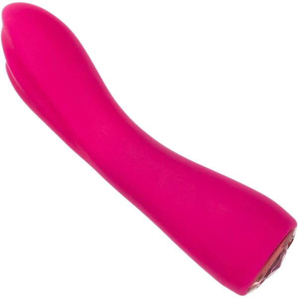 Gem Vibe Collection 7" Curve Rechargeable Waterproof Silicone G-Spot Vibrator By CalExotics - Pink