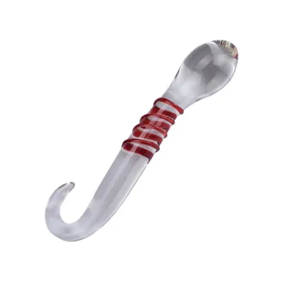 Red Lines Glass Massager Clear 6 8 Inch