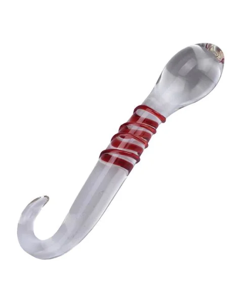 Red Lines Glass Massager - Clear - 6.8 Inch