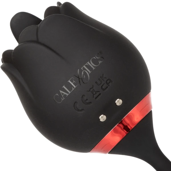 French Kiss Elite Romeo Thrusting Bullet Vibe & Flickering Tongue Clitoral Stimulator By CalExotics - Black