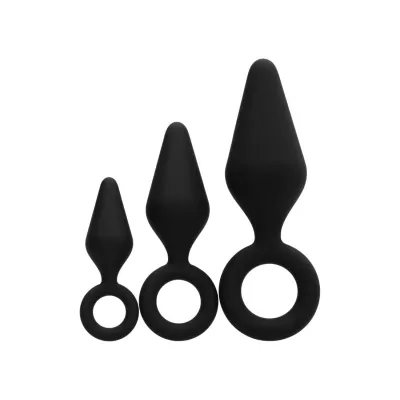 Silicone Butt Plug Set Black