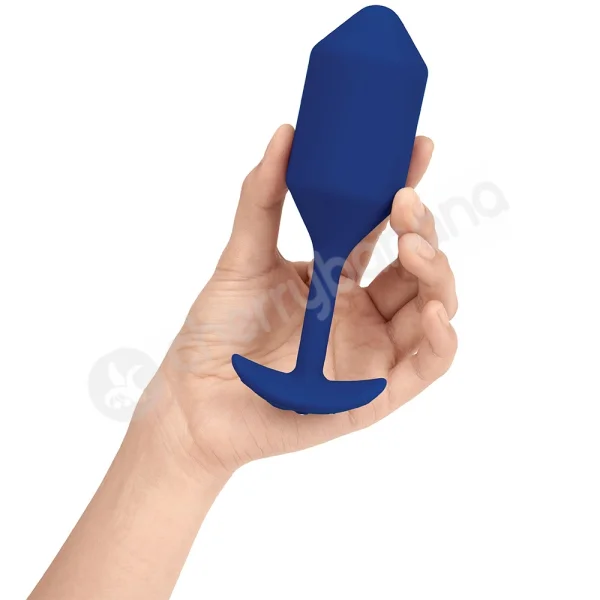 B-Vibe Vibrating Snug Plug XL 6.4" Blue Weighted Silicone Butt Plug