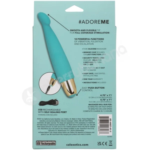 Slay #AdoreMe Flexible Tip Clitoral Stimulation Blue Vibrator