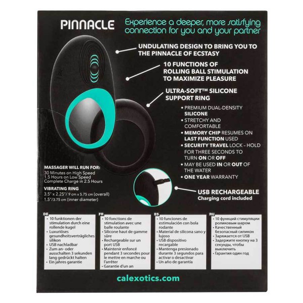 Link Up Pinnacle Silicone Vibrating Cock Ring | Rechargeable 10 Speed Gyrating Couples Toy
