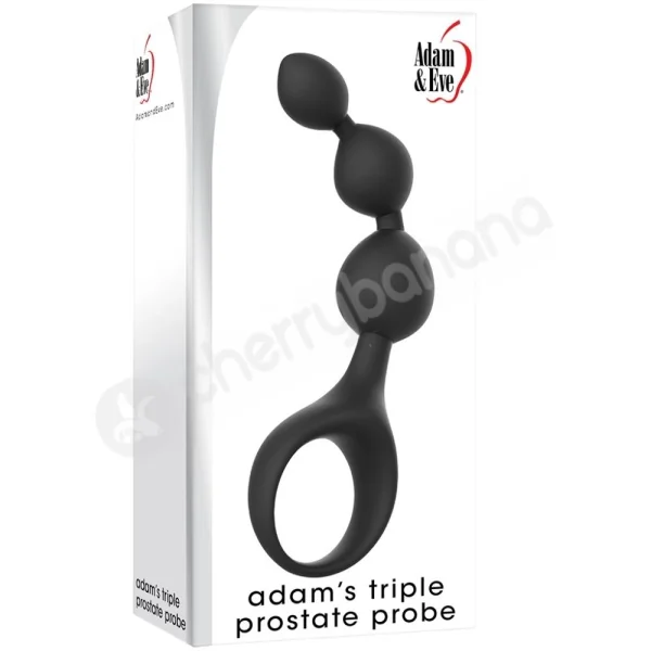 Adam & Eve Triple Prostate Probe Black Anal Beads