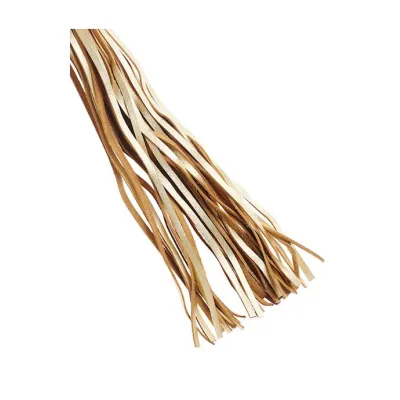 Bound X Gold Leather Flogger With Diamond Pattern Handle