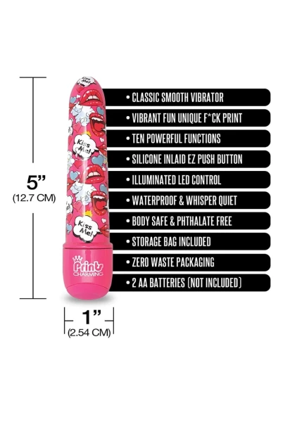 Prints Charming Pop Tease 5" Mini Vibe - Kiss Me Pink