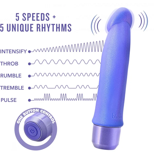Luxe Plus Arise Silicone Waterproof Vibrator by Blush - Periwinkle