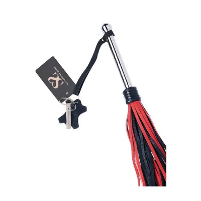 Bound X Calfskin Flogger With Spiral Metal Handle