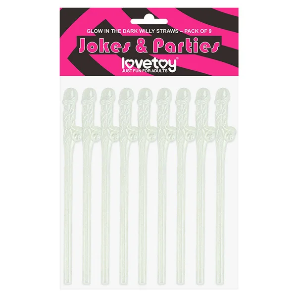 Jokes & Parties Glow In The Dark Willy Straws Glow in Dark Dicky Straws - Set of 9 — image 2 of 7