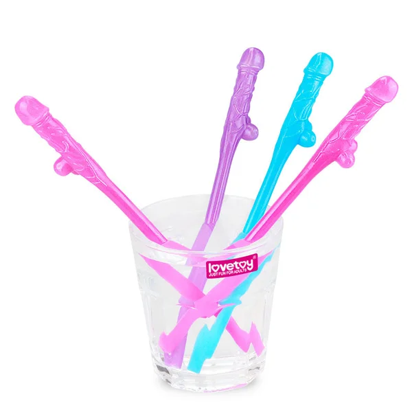 Jokes & Parties Original Willy Straws Coloured Dicky Straws - Set of 9