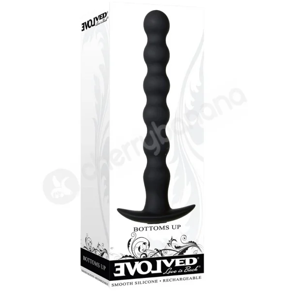 Evolved Bottoms Up Black Vibrating Anal Beads Stick