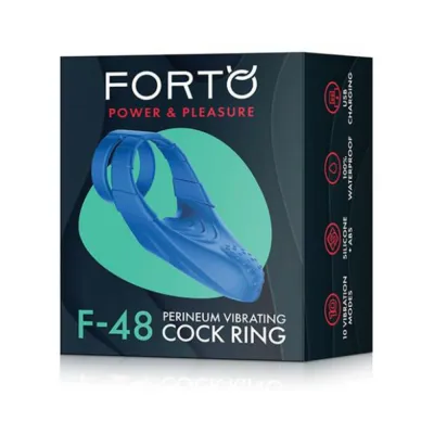 Forto F 48 Silicone Perineum Vibrating Double Cockring Blue