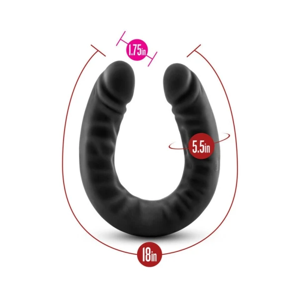 Ruse - Silicone Double Headed Dildo - 18in - Black — image 8 of 10