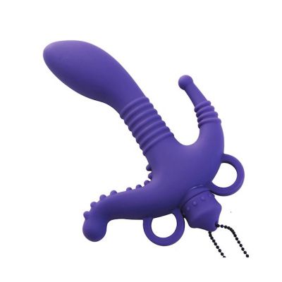 3 Way Vibrating Silicone Stimulator Purple