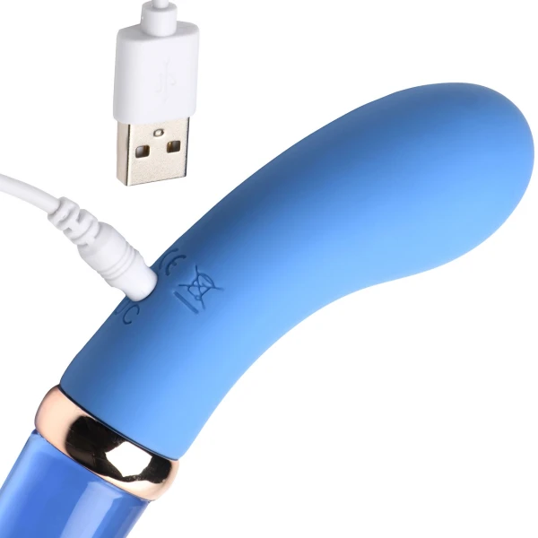 Prisms Bleu Dual Ended Silicone and Glass G-Vibe