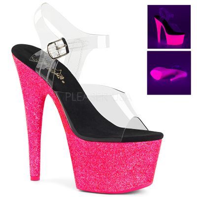 7 inches Heel 2 3 4 inches PF Ankle Strap Sandal w UV Effect