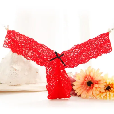 Deep V Lace Thong