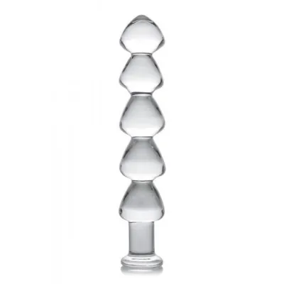 Drops Anal Links Glass Dildo Clear