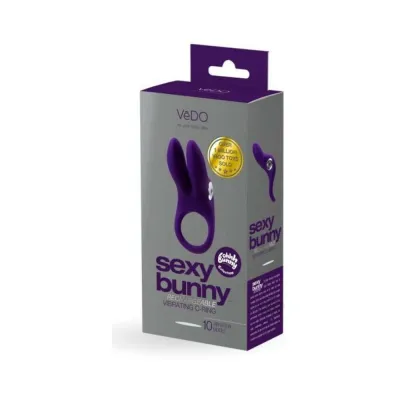 Vedo Sexy Bunny Rechargeable Vibrating C ring Deep Purple