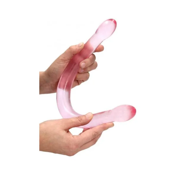 Realrock Crystal Clear Non-realistic Double Dong 17 In. Pink