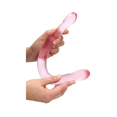 Realrock Crystal Clear Non realistic Double Dong 17 In Pink