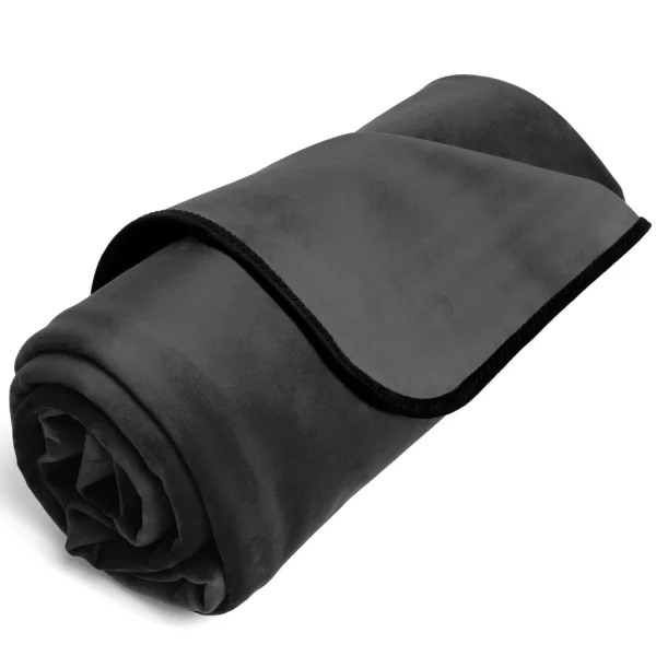 Fascinator Travel Throw Moisture-Proof Sensual Blanket - Microvelvet Black 53" x 36"