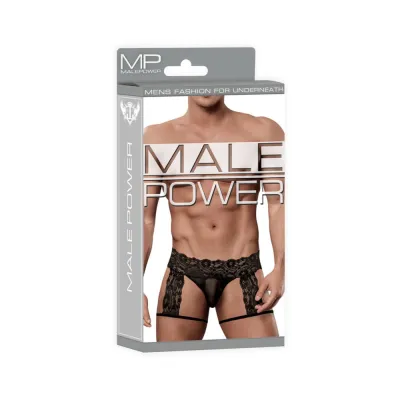 Male Power Scandal Lace Gstr Gart Shrt Blk S m