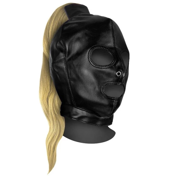 Ouch! Xtreme Open Mouth & Eyes Hood with Blonde Ponytail
