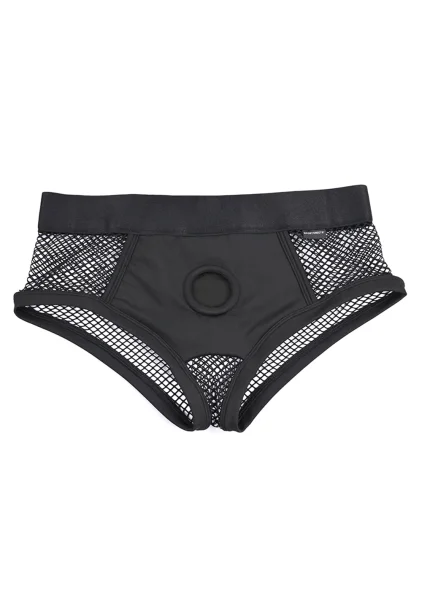 EM.EX. Fit Harness Fishnet Strap-On Harness Brief By Sportsheets - X-Large, Waists 31" to 34"