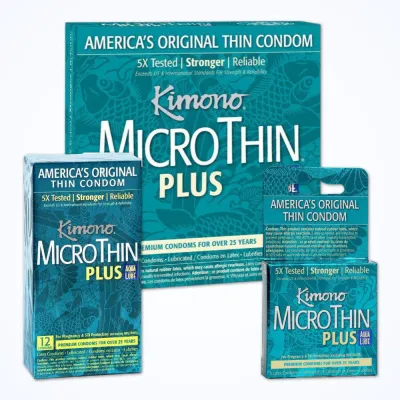 Kimono Microthin Plus Aqua Lube Ultra Thin Condoms Premium Condoms
