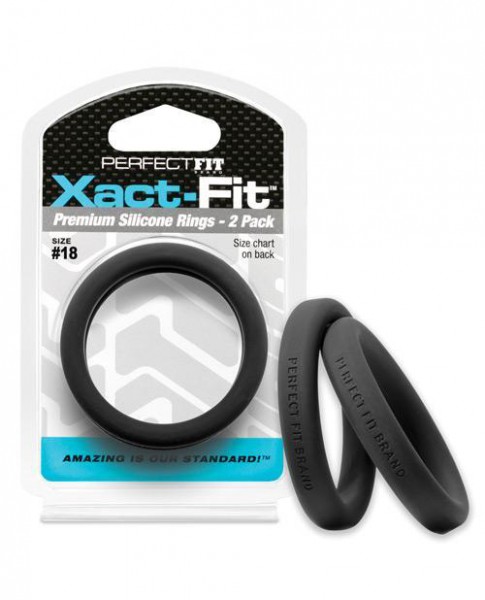 Perfect Fit Xact-Fit Silicone Cock Rings, 2-Packs, 14 Possible Sizes