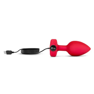 b Vibe Remote Controlled Vibrating Jewelled Heart Butt Plug