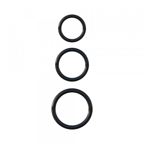Fantasy C-Ringz Silicone 3 Ring Stamina Set Black