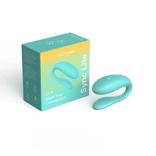 We-Vibe Sync Lite App Controlled Rechargeable Silicone Couples Vibrator - Aqua